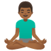 man in lotus position, medium-dark skin tone